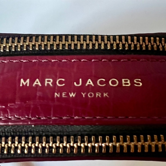 Marc Jacobs Snapshot Croc Embossed Leather Crossbody Bag Red Gold Hardware - Picture 5 of 12